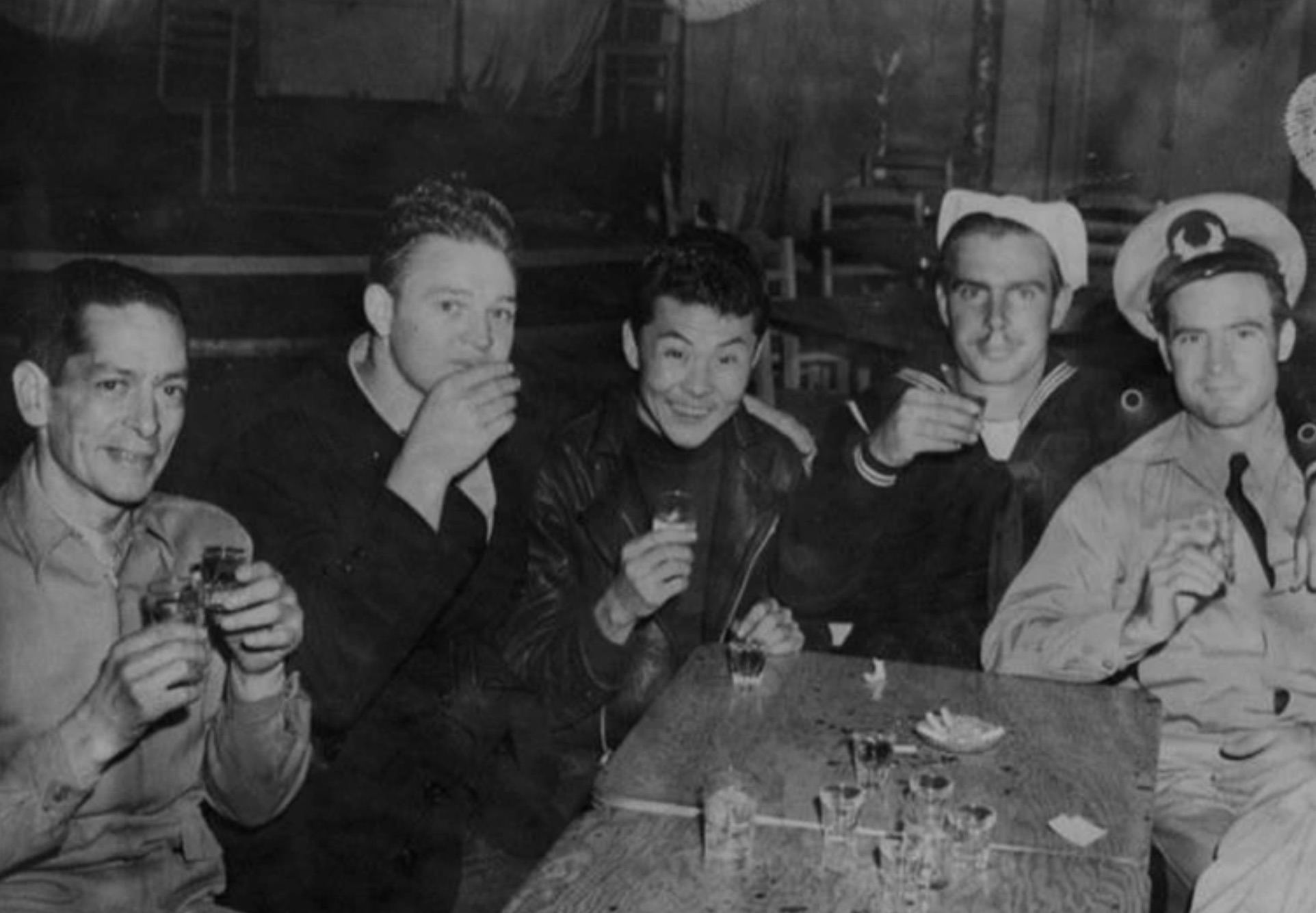 A group of sailors in San Francisco Chinatown, 1943 